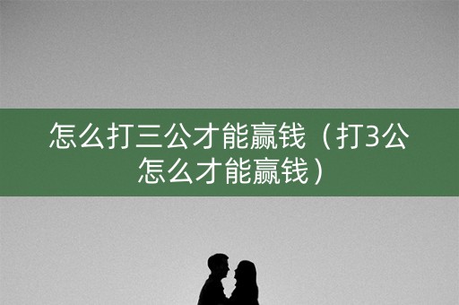 怎么打三公才能赢钱（打3公怎么才能赢钱）