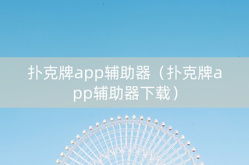 扑克牌app辅助器（扑克牌app辅助器下载）