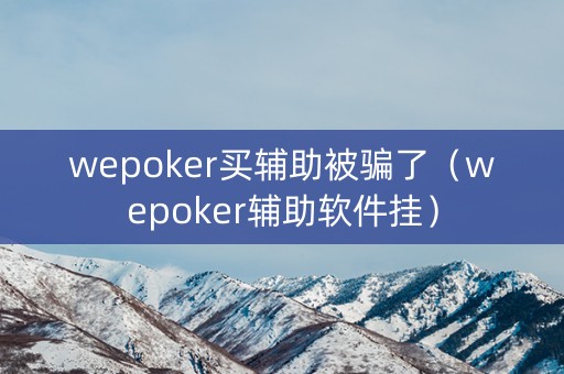 wepoker买辅助被骗了（wepoker辅助软件挂）