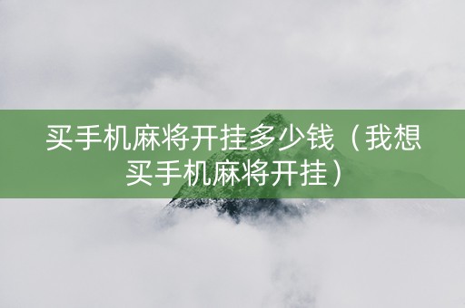 买手机麻将开挂多少钱（我想买手机麻将开挂）