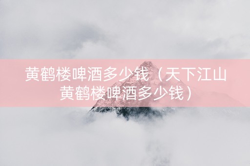 黄鹤楼啤酒多少钱（天下江山黄鹤楼啤酒多少钱）