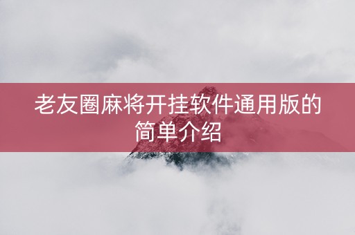 老友圈麻将开挂软件通用版的简单介绍