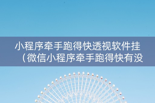 小程序牵手跑得快透视软件挂（微信小程序牵手跑得快有没有挂）