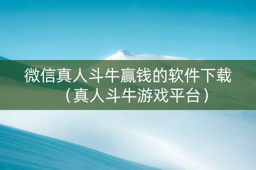 微信真人斗牛赢钱的软件下载（真人斗牛游戏平台）