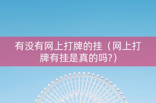 有没有网上打牌的挂（网上打牌有挂是真的吗?）