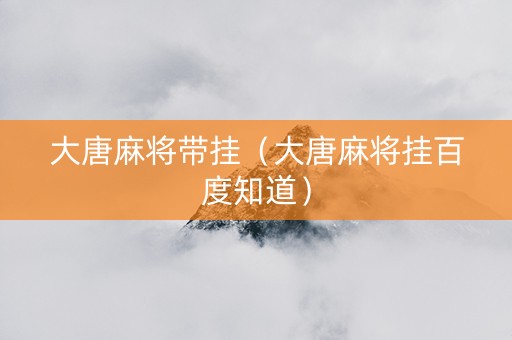 大唐麻将带挂（大唐麻将挂百度知道）