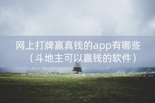 网上打牌赢真钱的app有哪些（斗地主可以赢钱的软件）