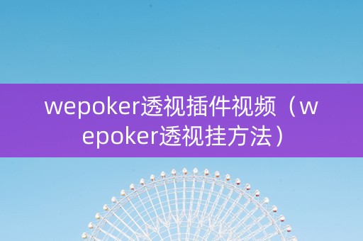 wepoker透视插件视频（wepoker透视挂方法）