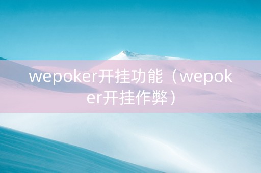 wepoker开挂功能（wepoker开挂作弊）