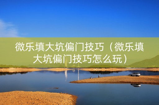 微乐填大坑偏门技巧（微乐填大坑偏门技巧怎么玩）