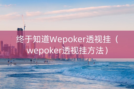 终于知道Wepoker透视挂（wepoker透视挂方法）