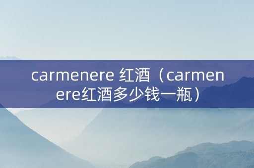 carmenere 红酒（carmenere红酒多少钱一瓶）