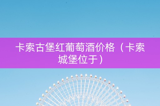 卡索古堡红葡萄酒价格（卡索城堡位于）