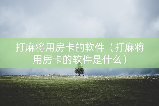 打麻将用房卡的软件（打麻将用房卡的软件是什么）