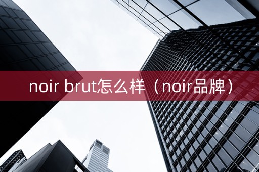 noir brut怎么样（noir品牌）