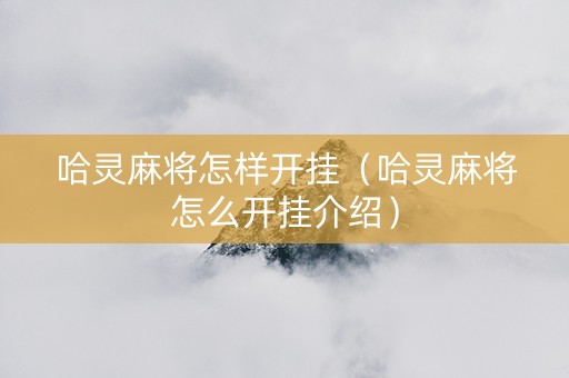 哈灵麻将怎样开挂（哈灵麻将怎么开挂介绍）