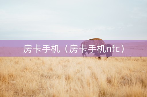 房卡手机（房卡手机nfc）