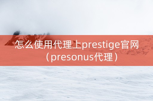 怎么使用代理上prestige官网（presonus代理）