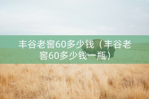 丰谷老窖60多少钱（丰谷老窖60多少钱一瓶）