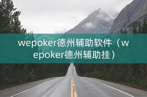 wepoker德州辅助软件（wepoker德州辅助挂）