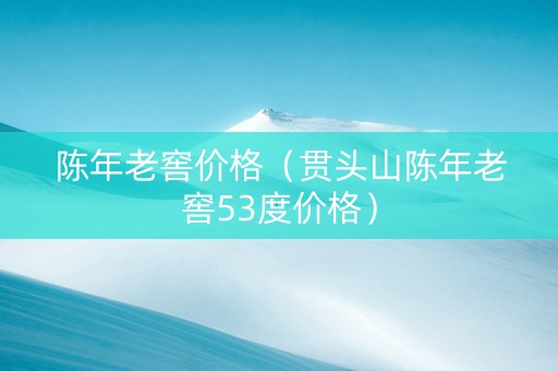 陈年老窖价格（贯头山陈年老窖53度价格）