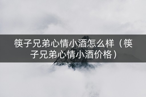 筷子兄弟心情小酒怎么样（筷子兄弟心情小酒价格）