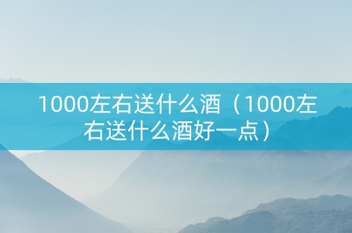 1000左右送什么酒（1000左右送什么酒好一点）