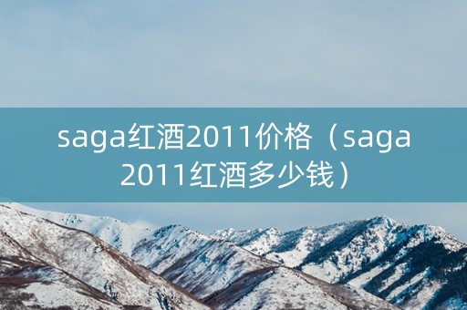 saga红酒2011价格（saga2011红酒多少钱）