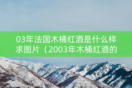 03年法国木桶红酒是什么样求图片（2003年木桶红酒的价格表）