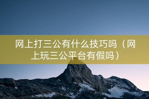 网上打三公有什么技巧吗（网上玩三公平台有假吗）