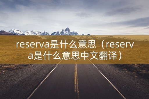 reserva是什么意思（reserva是什么意思中文翻译）