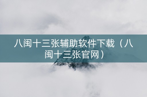 八闽十三张辅助软件下载（八闽十三张官网）