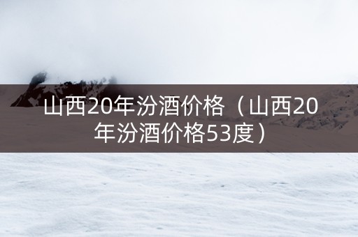 山西20年汾酒价格（山西20年汾酒价格53度）