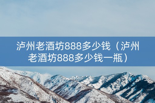 泸州老酒坊888多少钱（泸州老酒坊888多少钱一瓶）