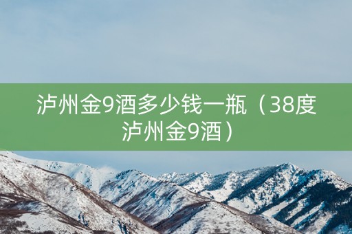 泸州金9酒多少钱一瓶（38度泸州金9酒）