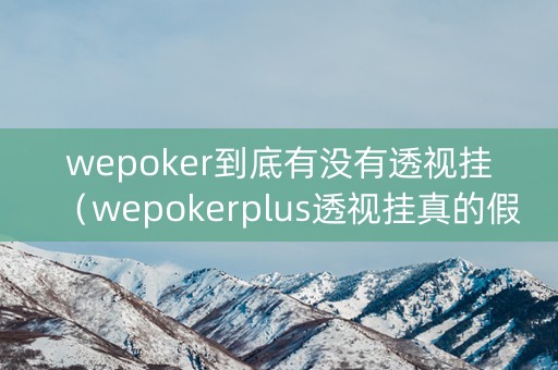 wepoker到底有没有透视挂（wepokerplus透视挂真的假的）