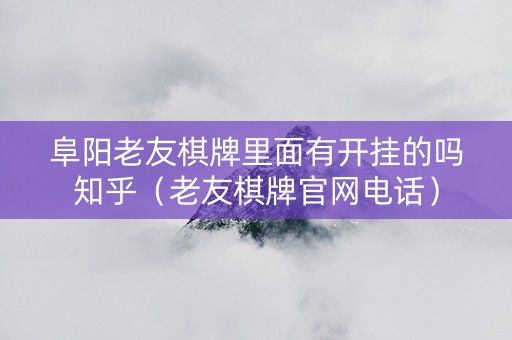 阜阳老友棋牌里面有开挂的吗知乎（老友棋牌官网电话）