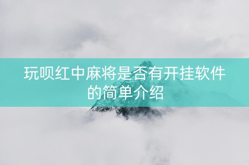 玩呗红中麻将是否有开挂软件的简单介绍