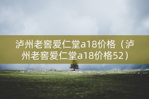 泸州老窖爱仁堂a18价格（泸州老窖爱仁堂a18价格52）