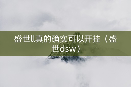 盛世ll真的确实可以开挂（盛世dsw）