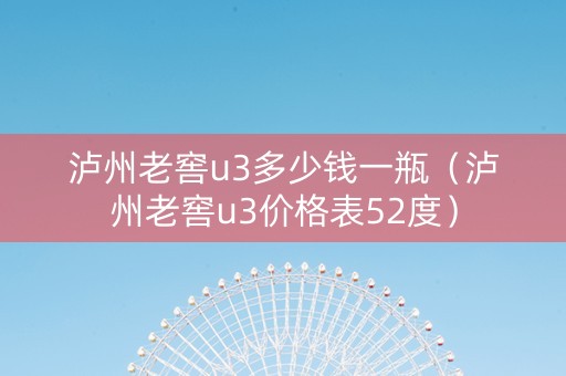 泸州老窖u3多少钱一瓶（泸州老窖u3价格表52度）