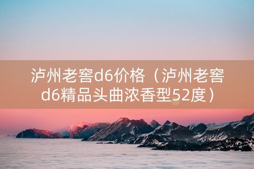 泸州老窖d6价格（泸州老窖d6精品头曲浓香型52度）