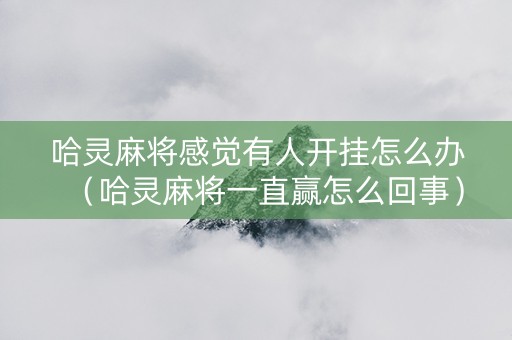 哈灵麻将感觉有人开挂怎么办（哈灵麻将一直赢怎么回事）