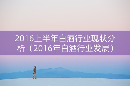 2016上半年白酒行业现状分析（2016年白酒行业发展）