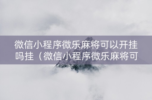 微信小程序微乐麻将可以开挂吗挂（微信小程序微乐麻将可以开挂的软件）