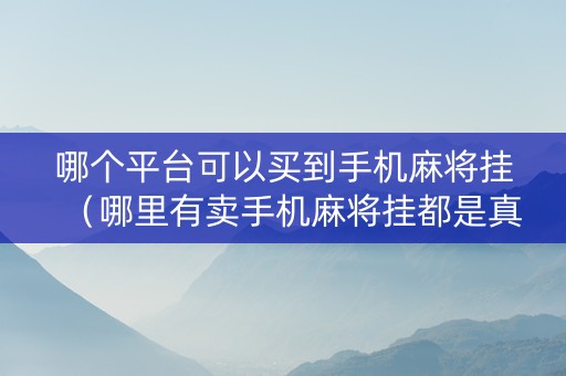 哪个平台可以买到手机麻将挂（哪里有卖手机麻将挂都是真的吗）