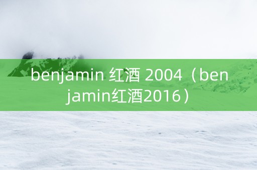 benjamin 红酒 2004（benjamin红酒2016）