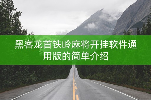 黑客龙首铁岭麻将开挂软件通用版的简单介绍