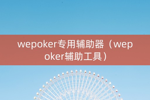 wepoker专用辅助器（wepoker辅助工具）