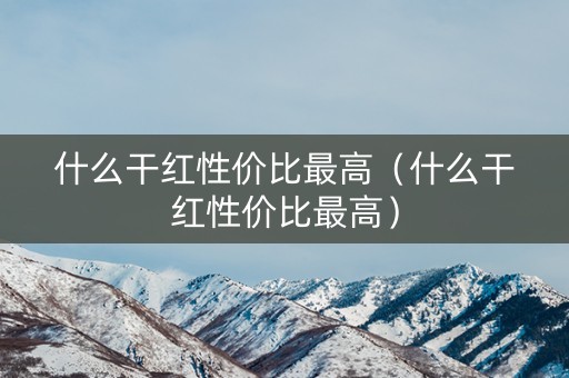 什么干红性价比最高（什么干红性价比最高）